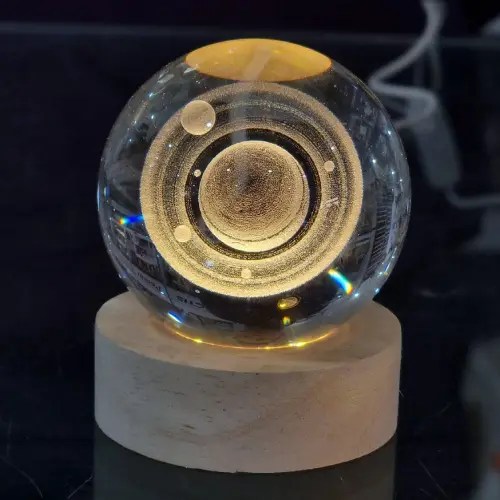 پخش چراغ خواب کریستالی طرح زحل 3D تک و عمده کد R158