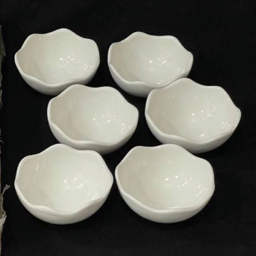 پخش کاسه پیاله ۶ عددی سرامیکی سفید پایه دار تک و عمده کد Z2552