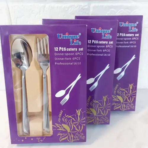 خرید ست قاشق و چنگال یونیک کد E1447 تک و عمده