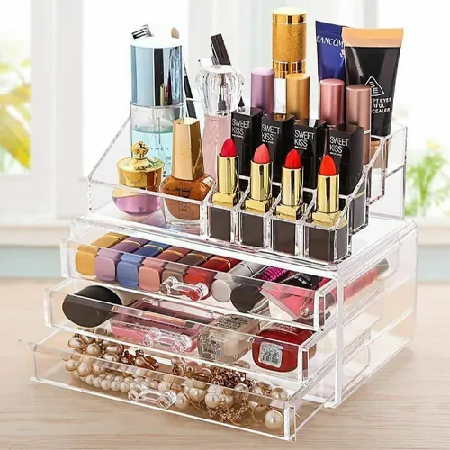 خرید استند لوازم آرایش 3 کشو اکرولیک تک و عمده کد G5734