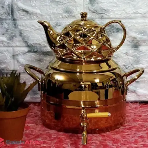 پخش کتری قوری شیردار طلایی کد E1514 تک و عمده