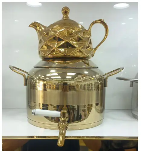 خرید-کتری-قوری-شیردار-طلایی-کد-e1513-تک-و-عمده