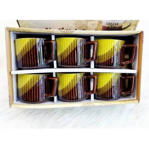 خرید فنجان قهوه خوری شیار دار کد E1527 تک و عمده