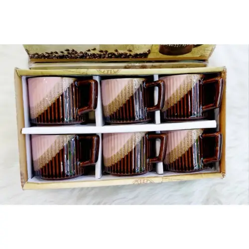 پخش فنجان قهوه خوری شیار دار کد E1530 تک و عمده