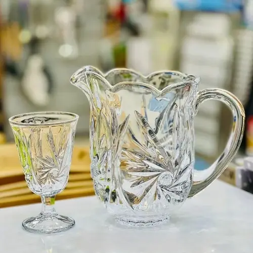 خرید پارچ و لیوان کریستال کد E1539 تک و عمده