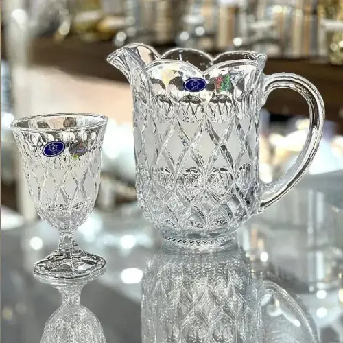خرید پارچ و لیوان کریستال کد E1543 تک و عمده