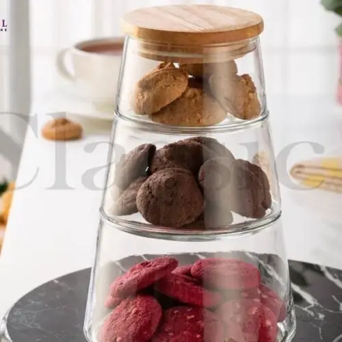 خرید برج تنقلات شیشه ای تک و عمده کد B705