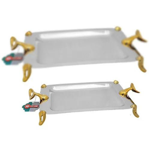 خرید سینی تمام استیل سایزمتوسط مدل رزگلد تک وعمده کد G6050