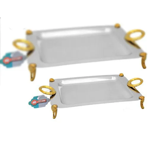 پخش سینی تمام استیل سایزمتوسط مدل رزگلد تک وعمده کد G6063