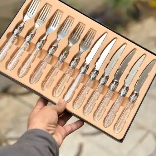 پخش-کارد-و-چنگال-۱۲-پارچ-نقره-ای-کد-b994