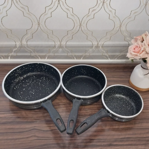 خرید ماهیتابه سه تایی گرانیتی تک دسته تک و عمده کد Z2945