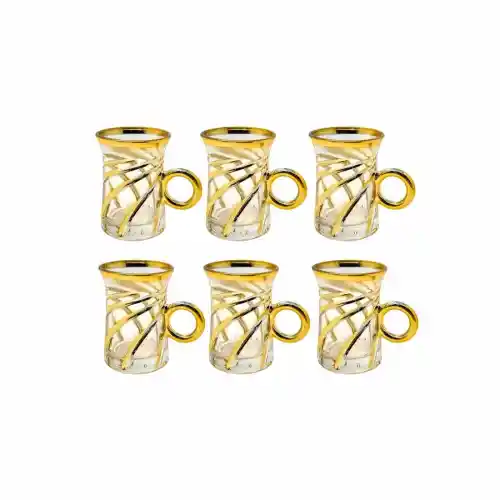 پخش استکان طلایی 6 عددی تک و عمده کد B1032