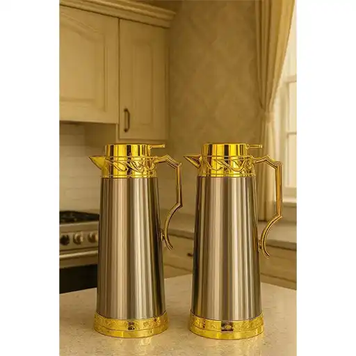 پخش عمده فلاسک 2 لیتری درب طلایی استیل تک و عمده کد L1331