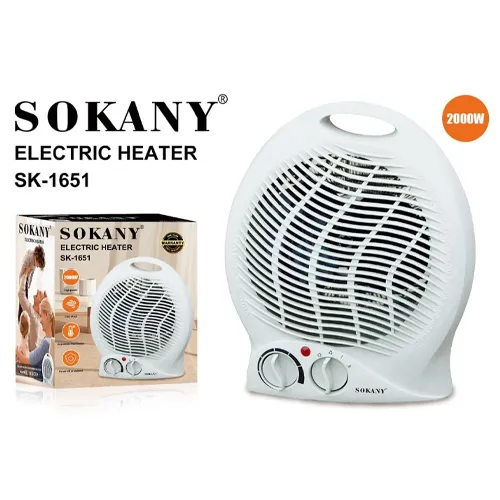 پخش بخاری برقی فن‌دار رو‌میزی SOKANY مدل SK-1651  تک و عمده کد G6159