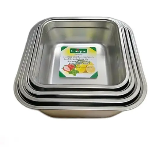 پخش-لگن-استیل-4تیکه-چهارگوش-یونیک-کد-r332