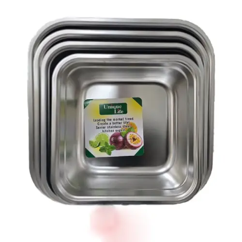 پخش-لگن-استیل-4تیکه-چهارگوش-یونیک-کد-r332