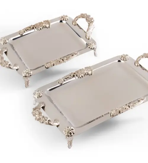 خرید-سینی-تمام-استیل-بزرگ-رزلند-طرح-جدید-گل-دار-کد-r337