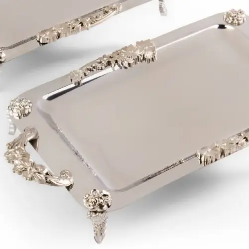 خرید-سینی-تمام-استیل-بزرگ-رزلند-طرح-جدید-گل-دار-کد-r337