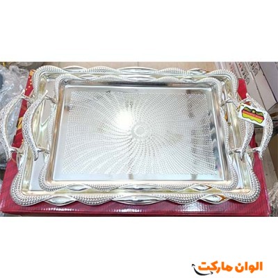 خرید ست سینی پذیرایی دو تیکه برند رمانتیک هوم   تک و عمده کد G6246