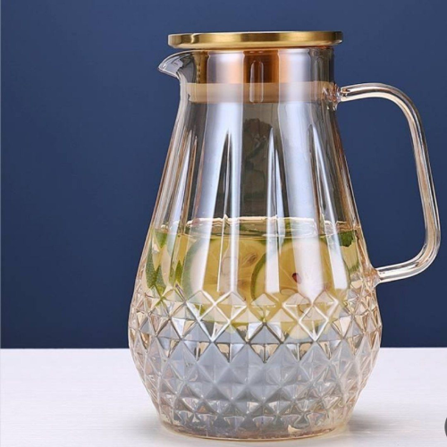 خرید پارچ پیرکس 2 لیتر شامپاینی طرح لوزی تک و عمده کد Z3041