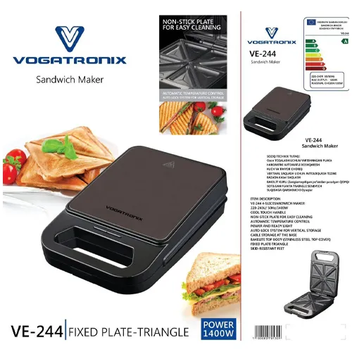 خرید ساندویچ‌ساز مثلثی Vogatronix VE-244 تک و عمده کد G6286