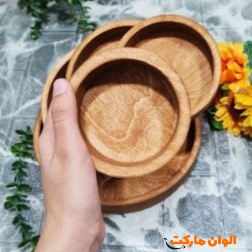 خرید-ست-پنج-تیکه-سینی-گرد-چوبی-کدa105