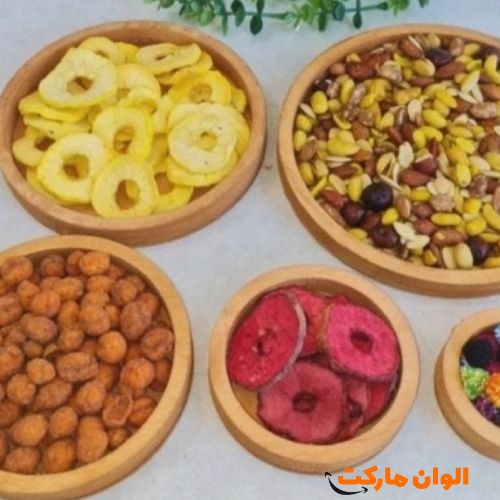 خرید-ست-پنج-تیکه-سینی-گرد-چوبی-کدa105