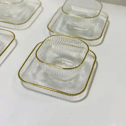 خرید پیاله و پیش دستی لب طلا تک و عمده کد B1273