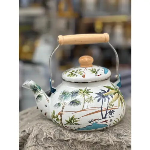 خرید کتری 2.5 لیتر لعابی طرح گلبهاری تک و عمده کد B1307