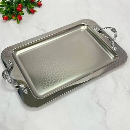 خرید ست سینی پذیرایی استیل سلنا تک و عمده کد G6354