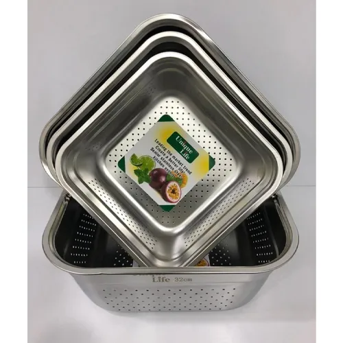 خرید سرویس آبکش استیل 4 پارچه مربعی یونیک تک و عمده کد G6358