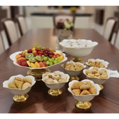 سرویس هشت پارچه پایه طلایی کد C61 تک و عمده 