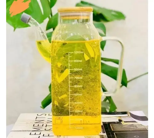 Pyrex oil burner with bamboo lid, code C65, single and wholesale