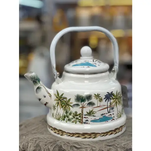 پخش کتری طرح دار لعابی وارداتی ظرفيت 2 ليتر کد E1754 تک و عمده
