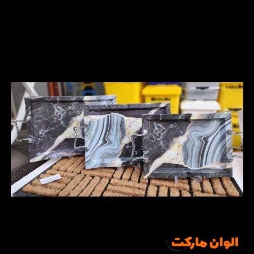 پخش-سینی-کارن-متوسط-طرح-ماربل-نقره-ای-کدa172