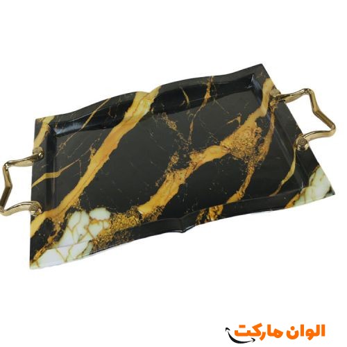 پخش-سینی-کارن-سایز-متوسط-طرح-ماربل-طلایی-کدa178