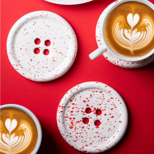 خرید زیرلیوانی طرح دکمه سرامیکی تک و عمده کد Z3241