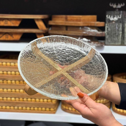 پخش شیرینی خوری آبگز پایه دار چوبی تک و عمده کد Z3250