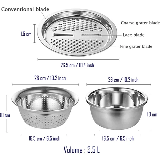 ست-لگن-استیل-6-پارچه-رنده-دار-مدل-vinto-تک-و-عمده