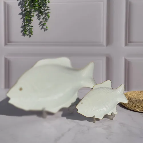 پخش دیس طرح ماهی لب طلا سایز کوچک تک و عمده کد G6505