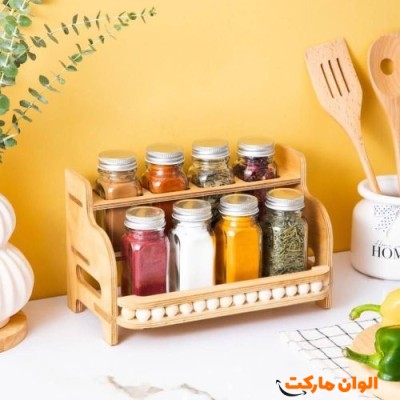 پخش استند مکارتی ۸ عددی همراه درپوش نمک پاشی تک و عمده کدA190