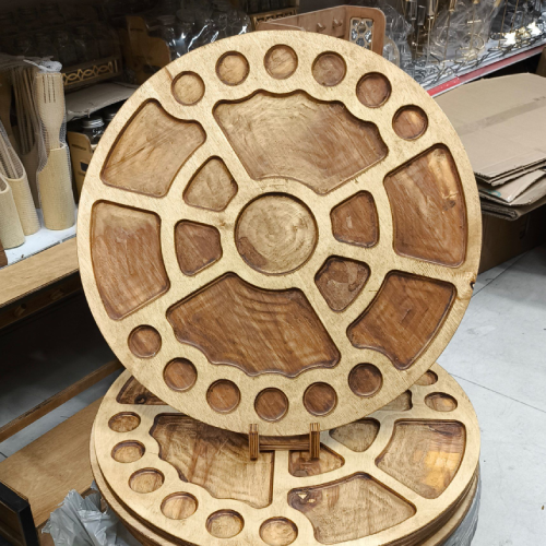 پخش سینی مزه گرد چوبی مدل S600 تک و عمده کد Z3316