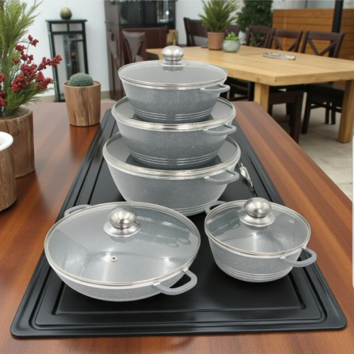 خرید سرویس قابلمه ۱۰ پارچه چدن UaKeen تک و عمده کد Z3495