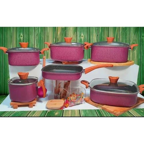 پخش سرویس قابلمه گرانیت 12 پارچه تی وان تی TY1TY ترکیه تک و عمده کد G6750