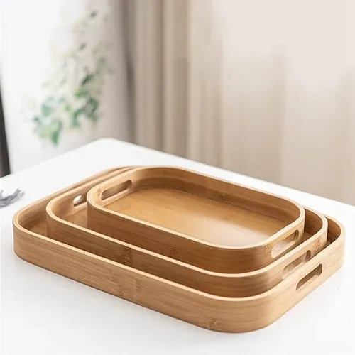 پخش سینی سه تیکه چوبی بامبو تک و عمده کد G6896