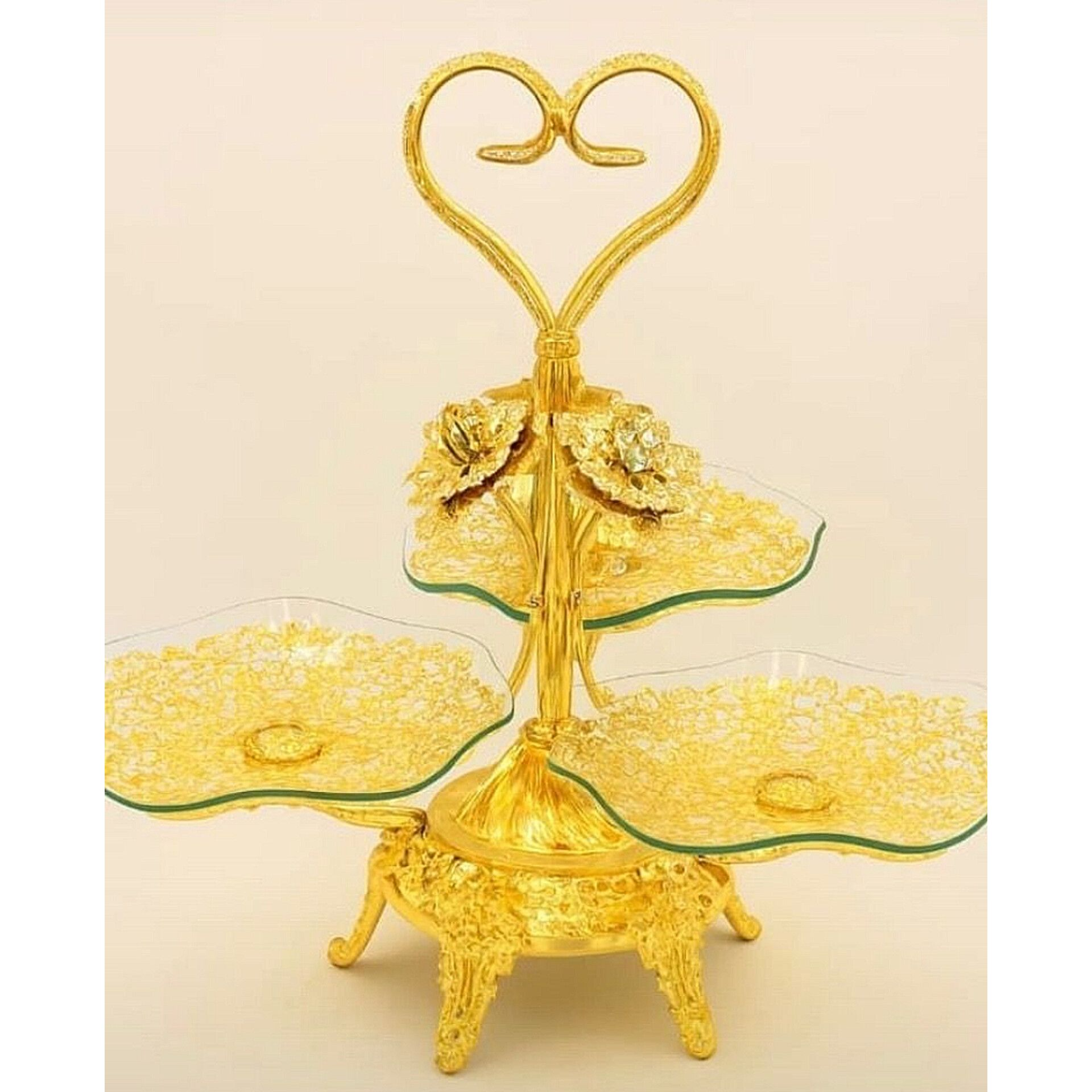 پخش شیرینی‌خوری ۳ طبقه پایه‌دار تک و عمده کد Z3640