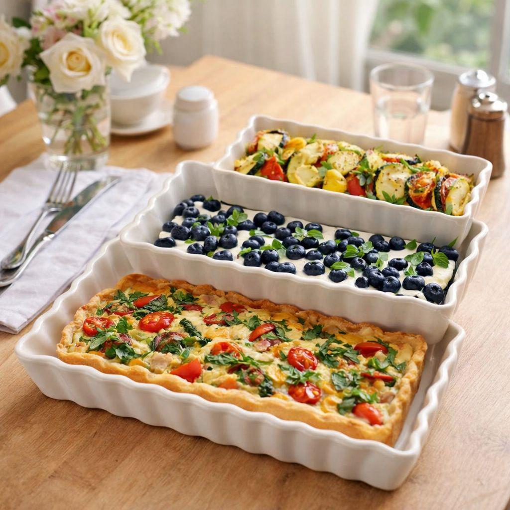 خرید تارت 3 عددی مستطیل سرامیکی تک و عمده کد Z3663