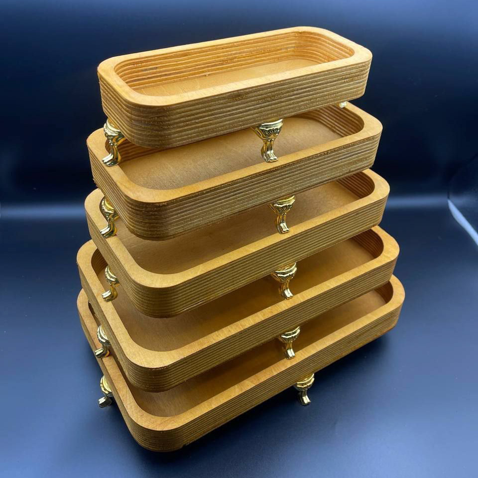 خرید اردو خوری 5 تیکه پایه دار چوبی تک و عمده کد Z3667