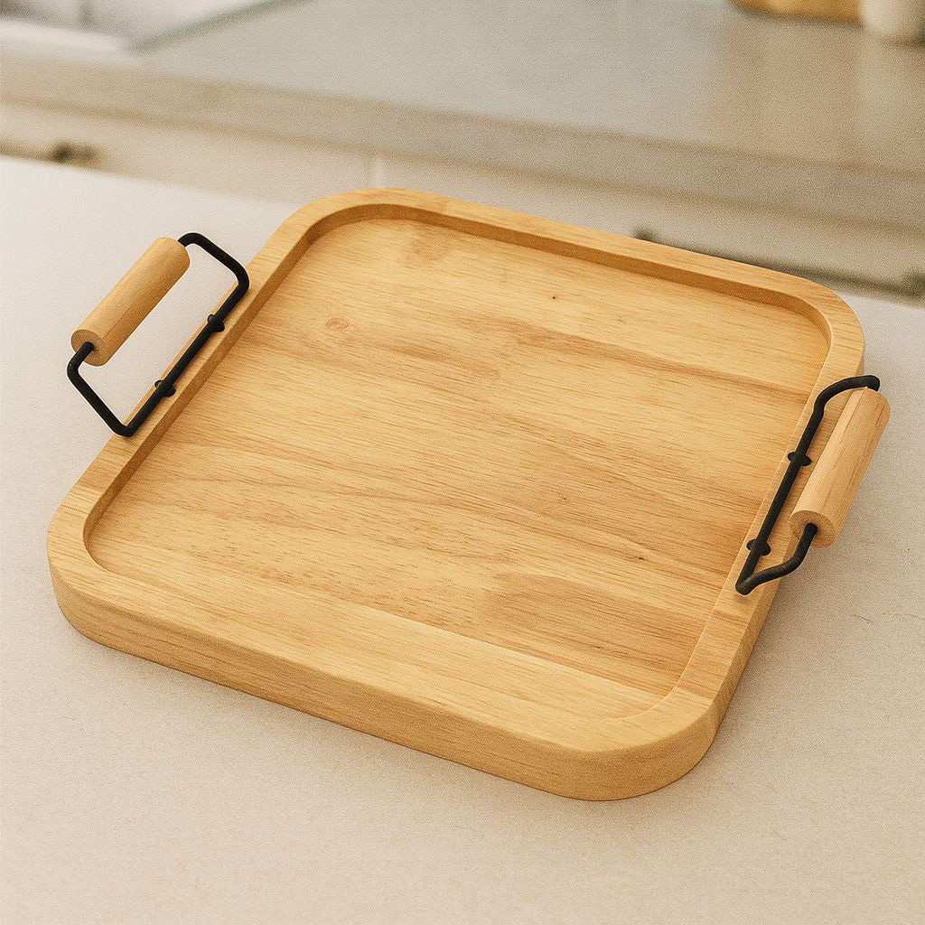 خرید سینی مربع بامبو وارداتی تک و عمده کد Z3671