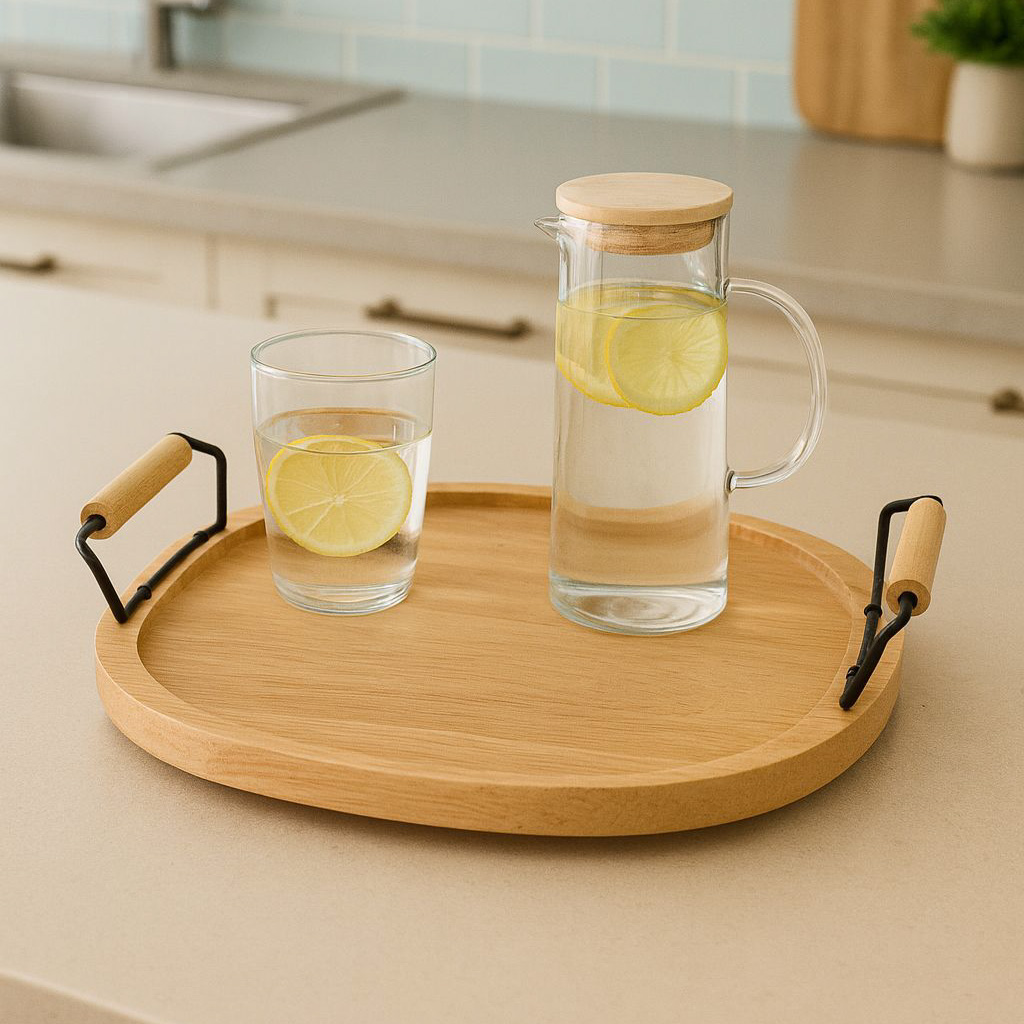 خرید سینی بامبو گرد وارداتی تک و عمده کد Z3673